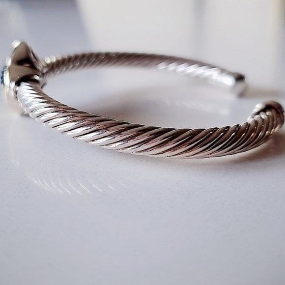 David Yurman Albion Black Onyx Cable Bracelet β 18K & Sterling Silver β L - Picture 3 of 7